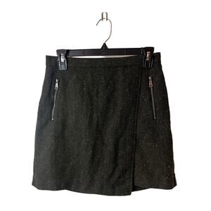 Banana Republic Dark Gray Wool Tweed Mini Skirt Size 2